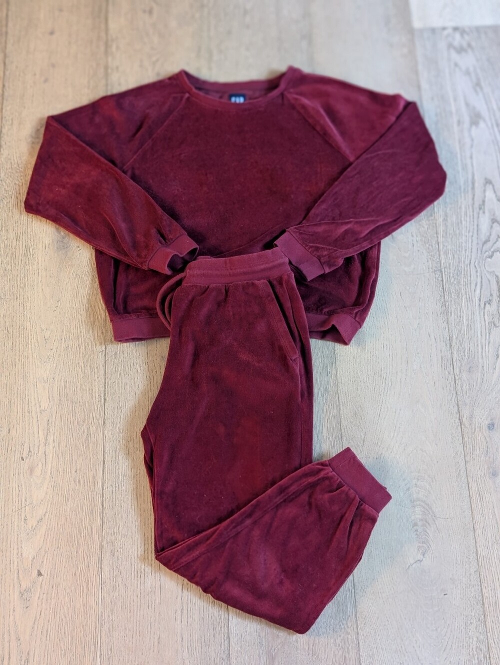 GAP Burgundy Velour Tracksuit, Size S